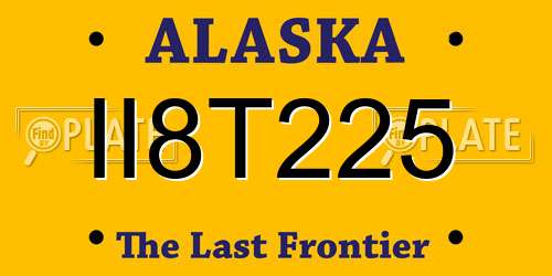 II8T225 Alaska License Plate