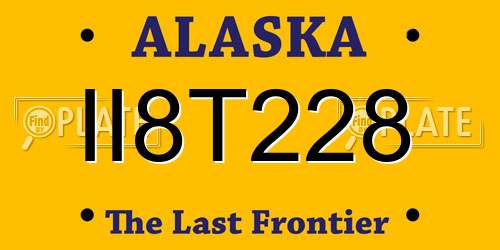 II8T228 Alaska License Plate
