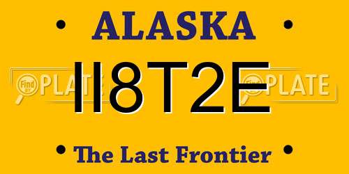 II8T2E Alaska License Plate