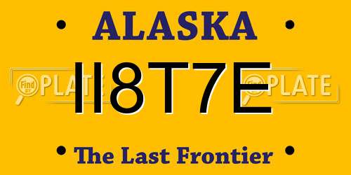 II8T7E Alaska License Plate