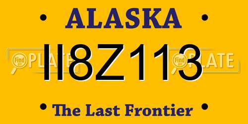 II8Z113 Alaska License Plate