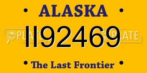 II92469 Alaska License Plate