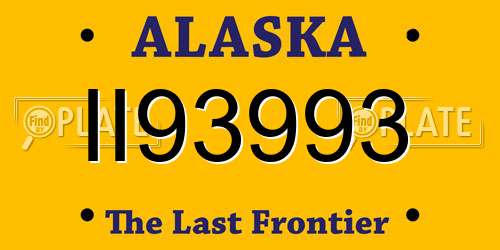 II93993 Alaska License Plate