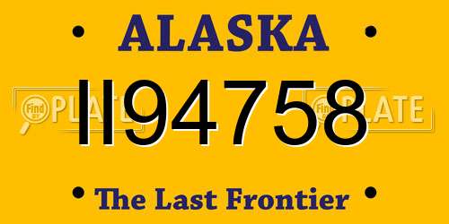 II94758 Alaska License Plate