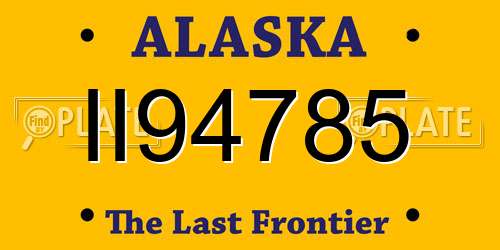 II94785 Alaska License Plate