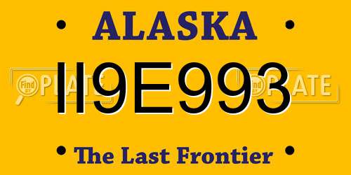 II9E993 Alaska License Plate