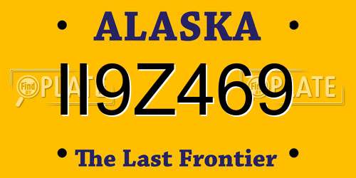 II9Z469 Alaska License Plate