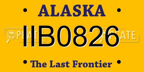 IIB0826 Alaska License Plate