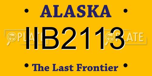 IIB2113 Alaska License Plate