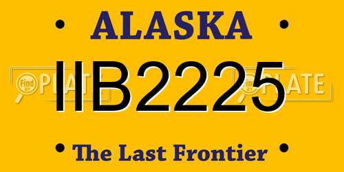 IIB2225 Alaska License Plate