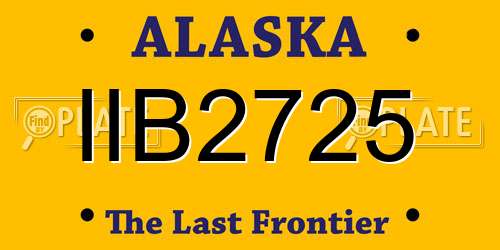 IIB2725 Alaska License Plate