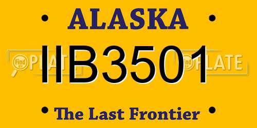 IIB3501 Alaska License Plate