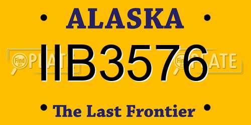IIB3576 Alaska License Plate