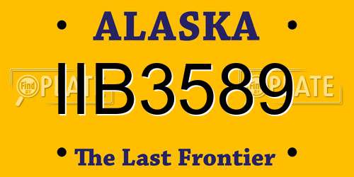 IIB3589 Alaska License Plate