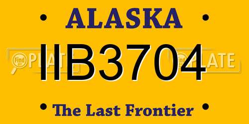 IIB3704 Alaska License Plate