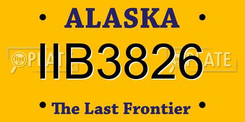 IIB3826 Alaska License Plate