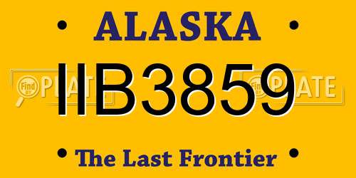 IIB3859 Alaska License Plate