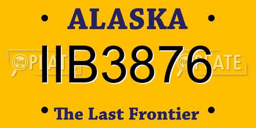 IIB3876 Alaska License Plate