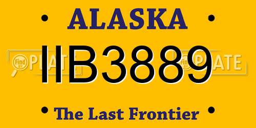 IIB3889 Alaska License Plate