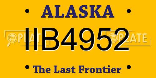 IIB4952 Alaska License Plate