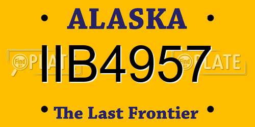IIB4957 Alaska License Plate