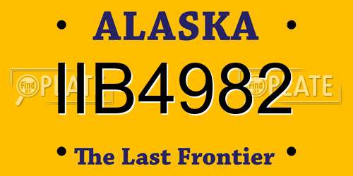 IIB4982 Alaska License Plate