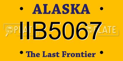 IIB5067 Alaska License Plate