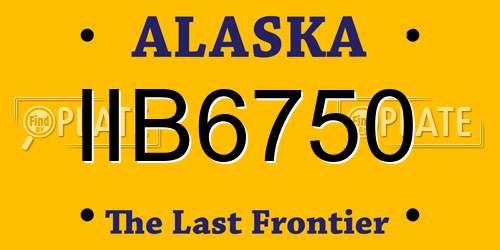 IIB6750 Alaska License Plate