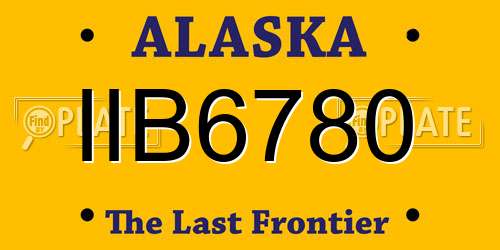 IIB6780 Alaska License Plate
