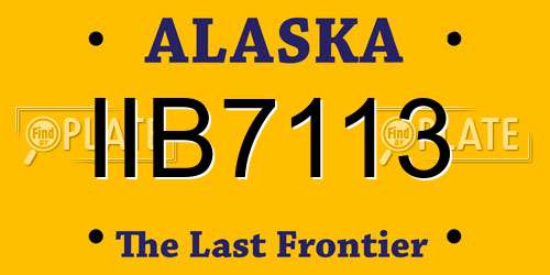 IIB7113 Alaska License Plate