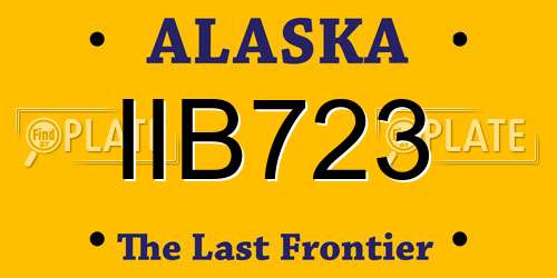 IIB723 Alaska License Plate
