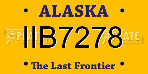 IIB7278 Alaska License Plate