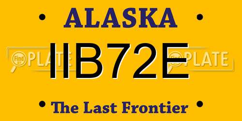 IIB72E Alaska License Plate