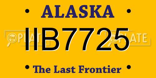 IIB7725 Alaska License Plate