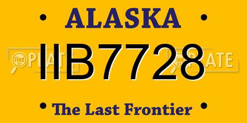 IIB7728 Alaska License Plate