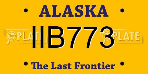 IIB773 Alaska License Plate