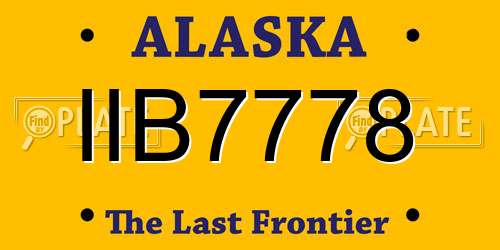 IIB7778 Alaska License Plate