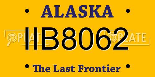 IIB8062 Alaska License Plate
