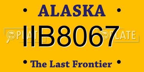 IIB8067 Alaska License Plate