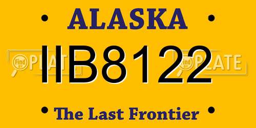 IIB8122 Alaska License Plate