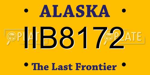 IIB8172 Alaska License Plate