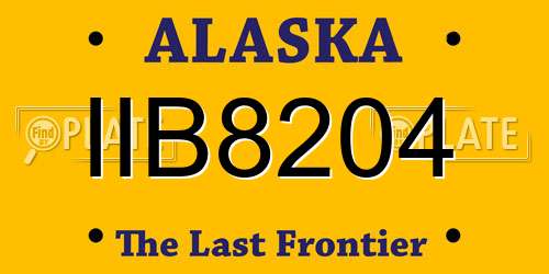 IIB8204 Alaska License Plate