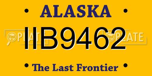 IIB9462 Alaska License Plate