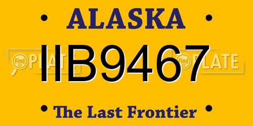 IIB9467 Alaska License Plate