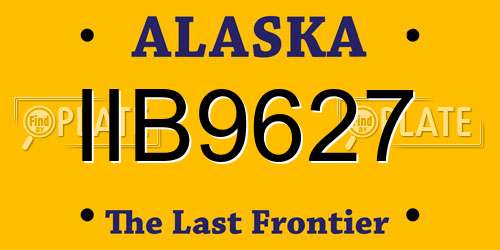 IIB9627 Alaska License Plate