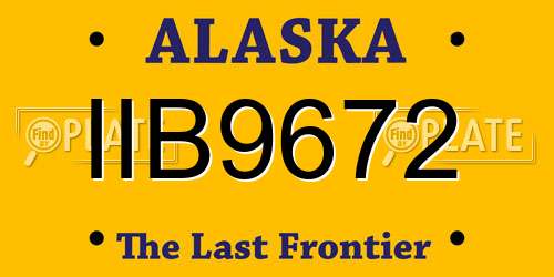 IIB9672 Alaska License Plate