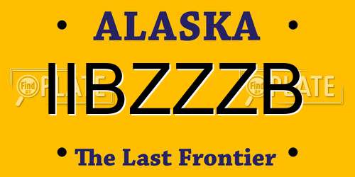 IIBZZZB Alaska License Plate