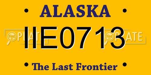 IIE0713 Alaska License Plate