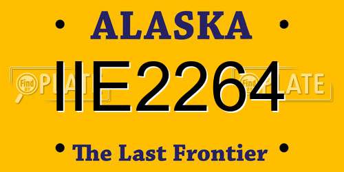 IIE2264 Alaska License Plate