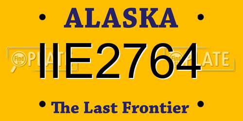 IIE2764 Alaska License Plate